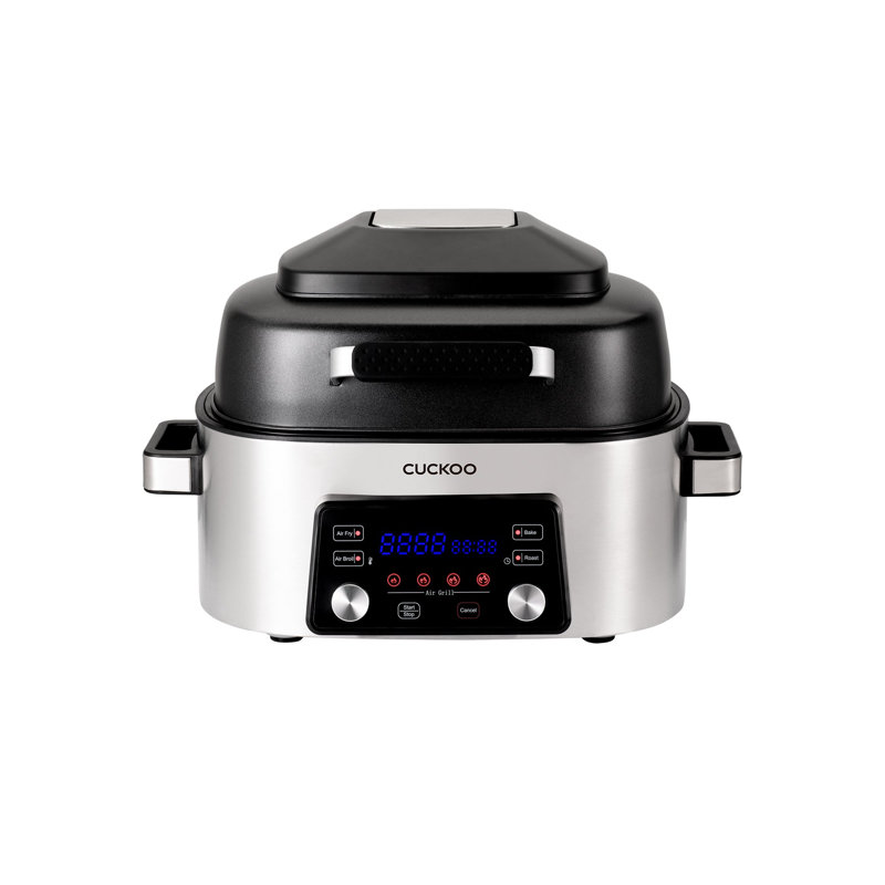 CUCKOO Countertop Air Grill: Air Grill, Air Fry, Roast, Bake & Broil, Easy to Clean, Dishwasher Safe Accessories, Recipe Book Included, Stainless Steel CAFG-A0601S
