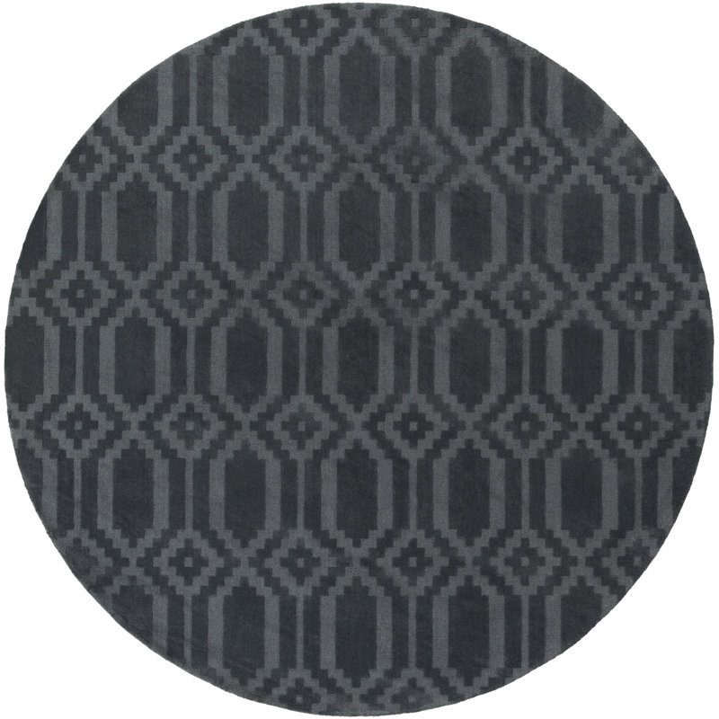 Brack Wool Geometric Indoor Rug, Round 9'9"