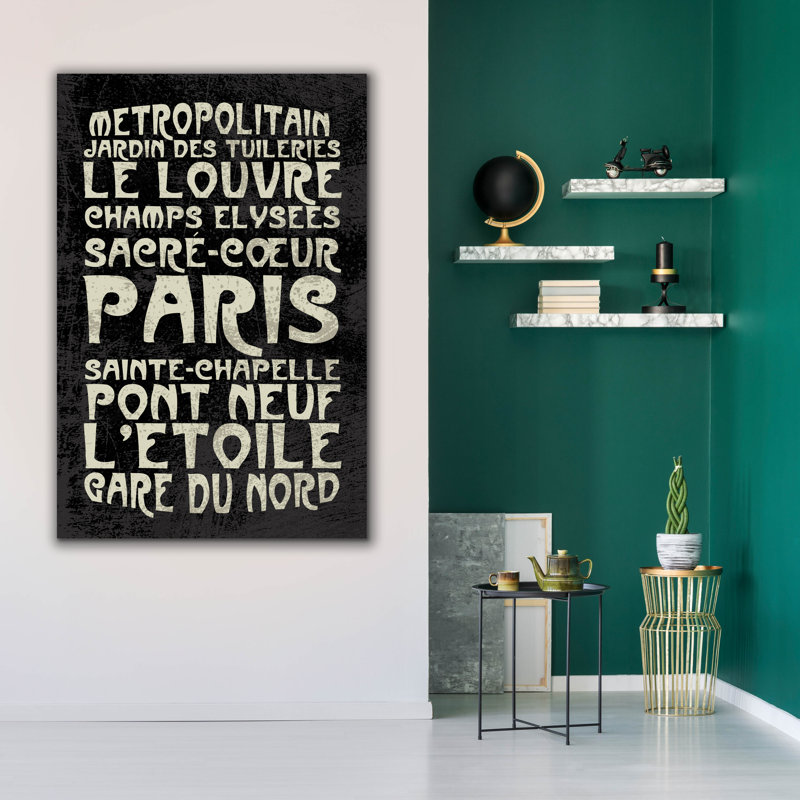  «Paris» par Erin Clark, art mural sur toile, 12 po x 18 po, H 60 po x l 40 po x P 1,5 po