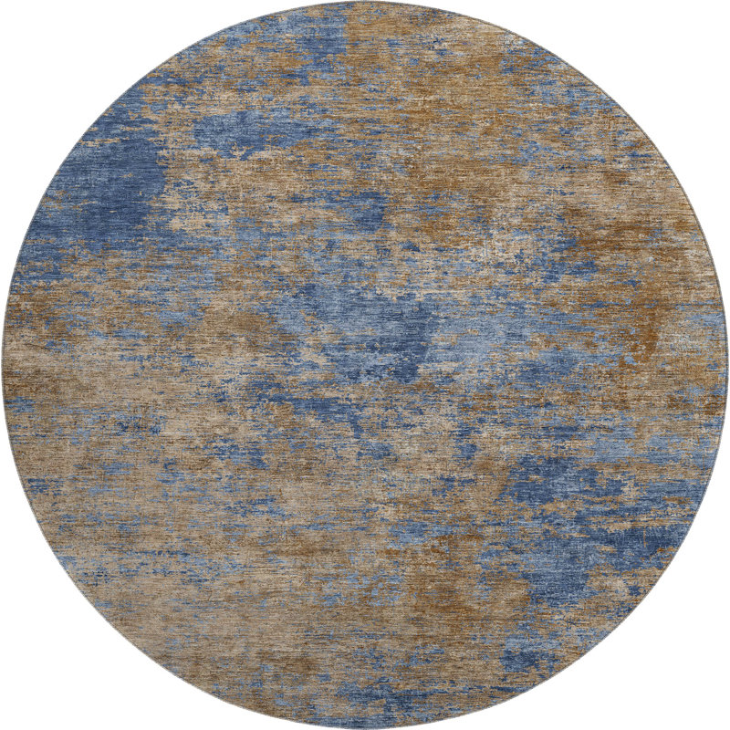 Premium Machine Washable Alexa AMF1093 Abstract Rug, Round 8'