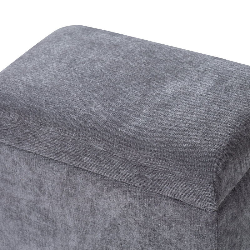15.5" Rectangle Linen Storage Ottoman, Gray
