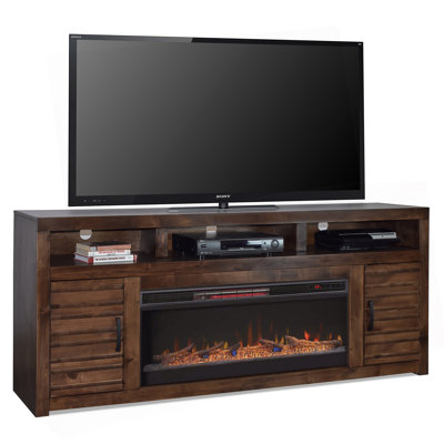 78 Inch Electric Fireplace TV Stand Console For Tvs Up To 95 Inches, Minimal Assembly, Whiskey Finish