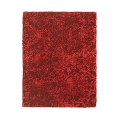 Rug & Kilim’S European Style Rug In Burgundy With Floral Patterns