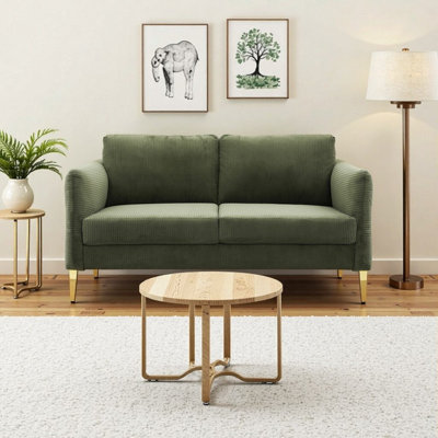 Causeuse en velours côtelé de style moderne de 60,63 po Boneless - Canapé compact Mid-Century?