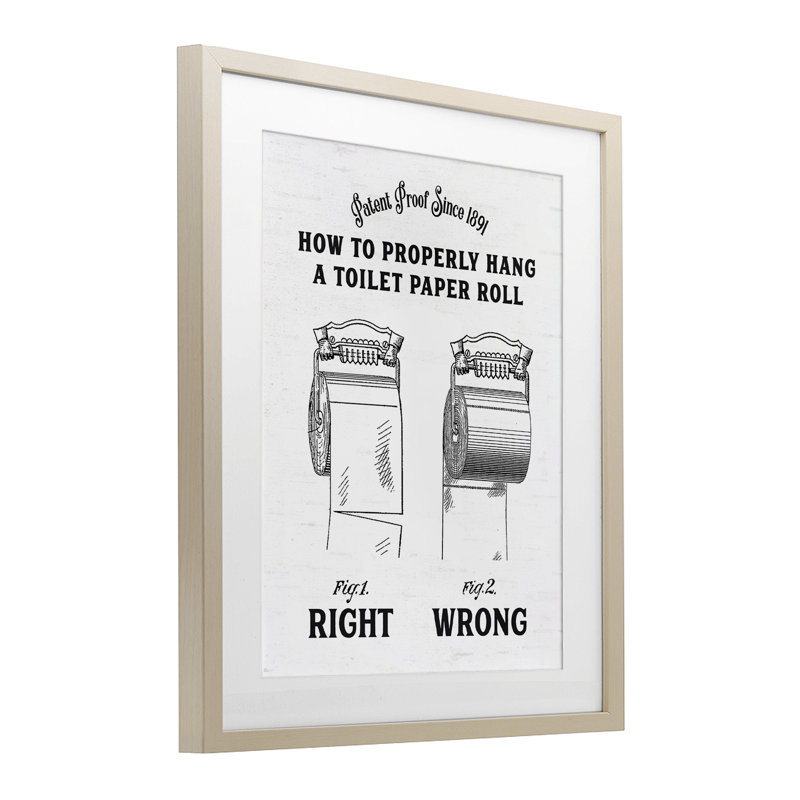 «Right & Wrong», impression sous verre encadrée, Cadre de récolte en pin, H 16 po x l 13 po