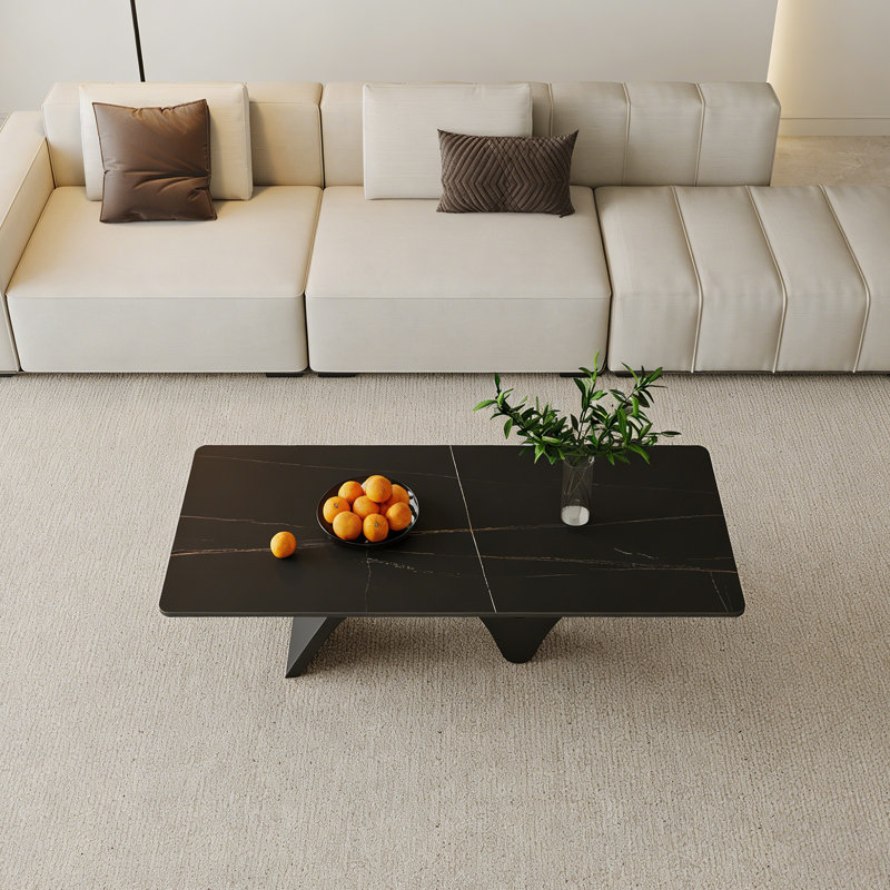 Table basse Modern, Noir, H 15,74 po x L 47,24 po x l 23,62 po, Noir