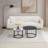  2 Piece Nesting Round Coffee Table Set, Composite Top & Black Metal Frame Living Room Decor