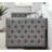 Twin sized upholstered daybed featuring two drawers, adorned with buttons and copper nails on its square arms-1872841670