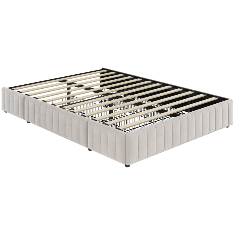 Argjirulla Upholstered Platform Storage Bed, Full, Beige