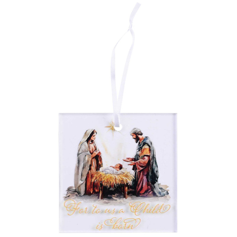 3.5 " Glass Nativity Ornament