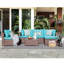 Eudy Wicker 4 - Person Modular Patio Conversation Set with Cushions-1178099145