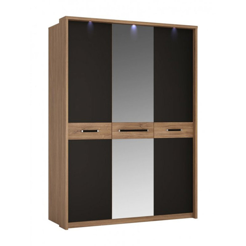 Hamden 3 Door Manufactured Wood Wardrobe, 215.30cm H x 155.60cm W x 65.10cm D