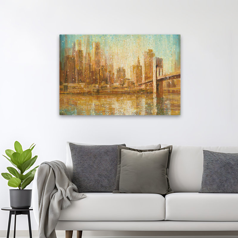 Contemporary Champagne City, 48" H x 32" W