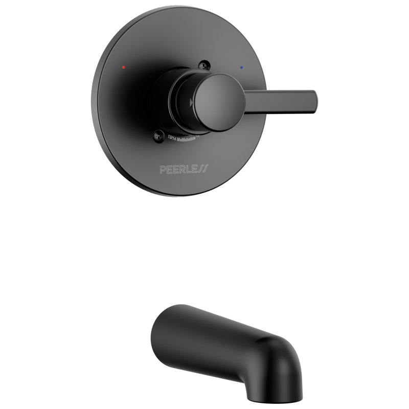 Precept Shower Valve Trim Kit with Tub Spout Diverter, Matte Black