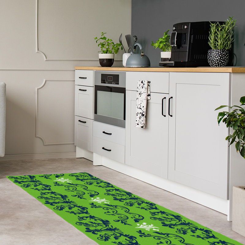 Tapis de couloir vert