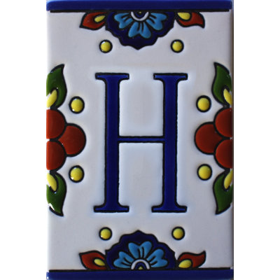 Carrelage TalaMex mexicain Talavera Mission lettre H