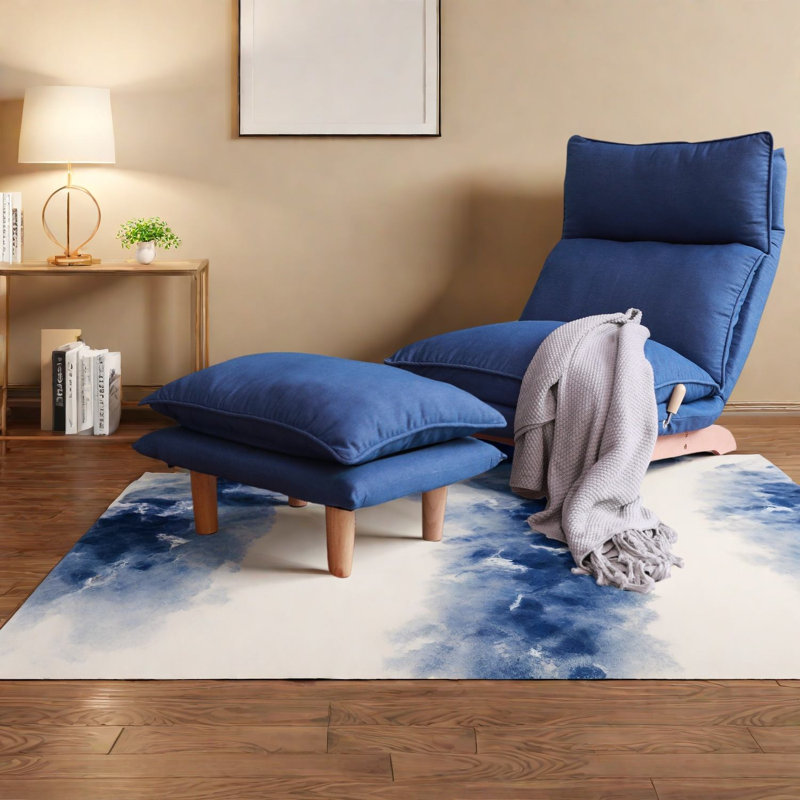 Chaise de canapé moderne et polyvalente, métal bleu foncé, réglable pour les loisirs