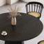 Grandes tables de salle à manger noires rondes en bois massif-99239101
