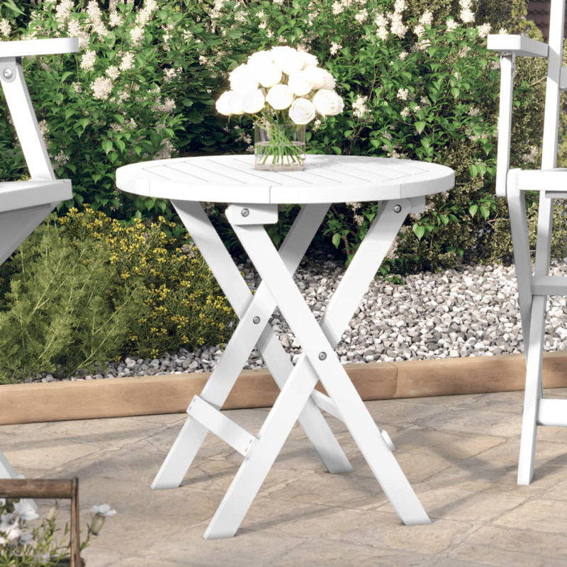 Round 46" Outdoor Bistro Table, White