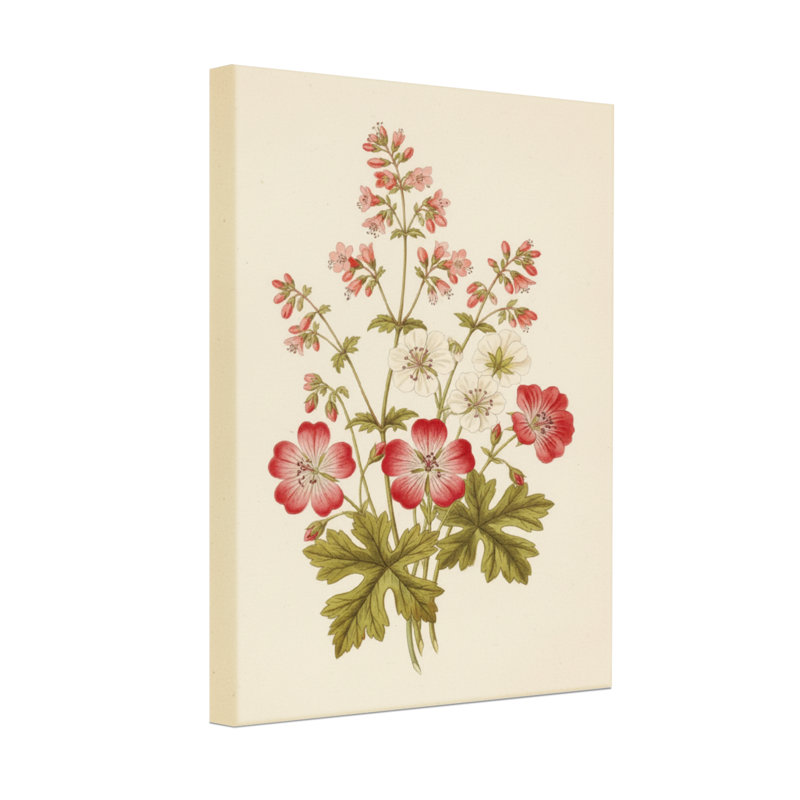 Plants & Flowers Floral Pattern With Red And Pink Flowers