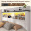 Structure de lit de ferme avec tête de lit et éclairage à DEL et USB, 4 tiroirs sous le lit, station de charge intégrée, aucun bruit, aucun sommier nécessaire-404900106-404900105