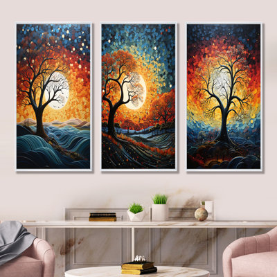 Spiritual Embrace Baobab Tree - Tree Baobab Canvas Wall Art Set Of 3
