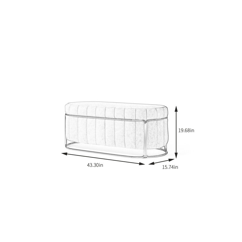 Banc rembourré en tissu Geneal