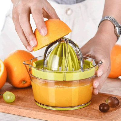 Presse-agrumes manuel à citron avec presse-agrumes et râpe intégré, 12 oz, vert