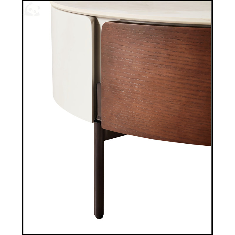 Table basse moderne avec tiroirs et pieds en métal