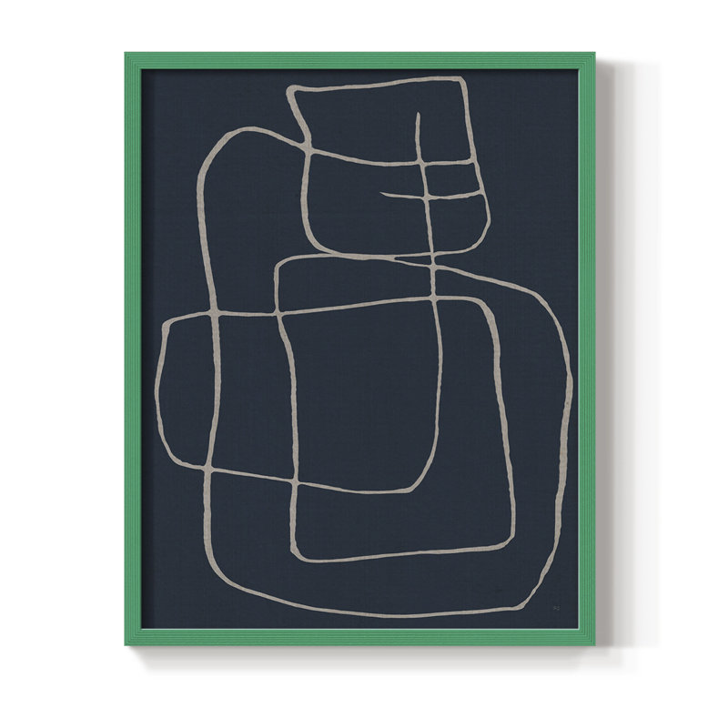 Shapes and Night Sky II, reproduction encadrée - bois massif, Cadre simple vert, H 10 po x l 8 po
