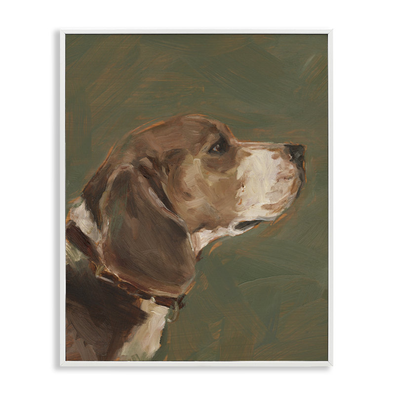 «Traditional Beagle Portrait», estampe numérique blanche encadrée par Ethan Harper, H 14 po x l 11 po