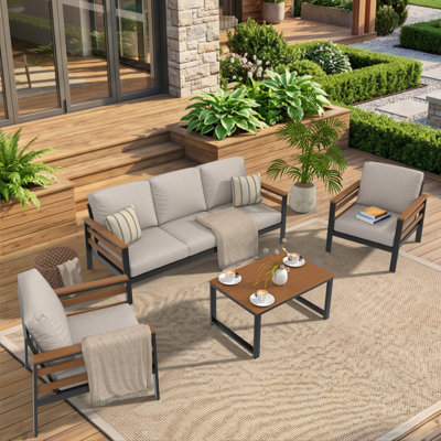 Ensemble de conversation 4 pièces avec coussins Sunbrella® Kachig