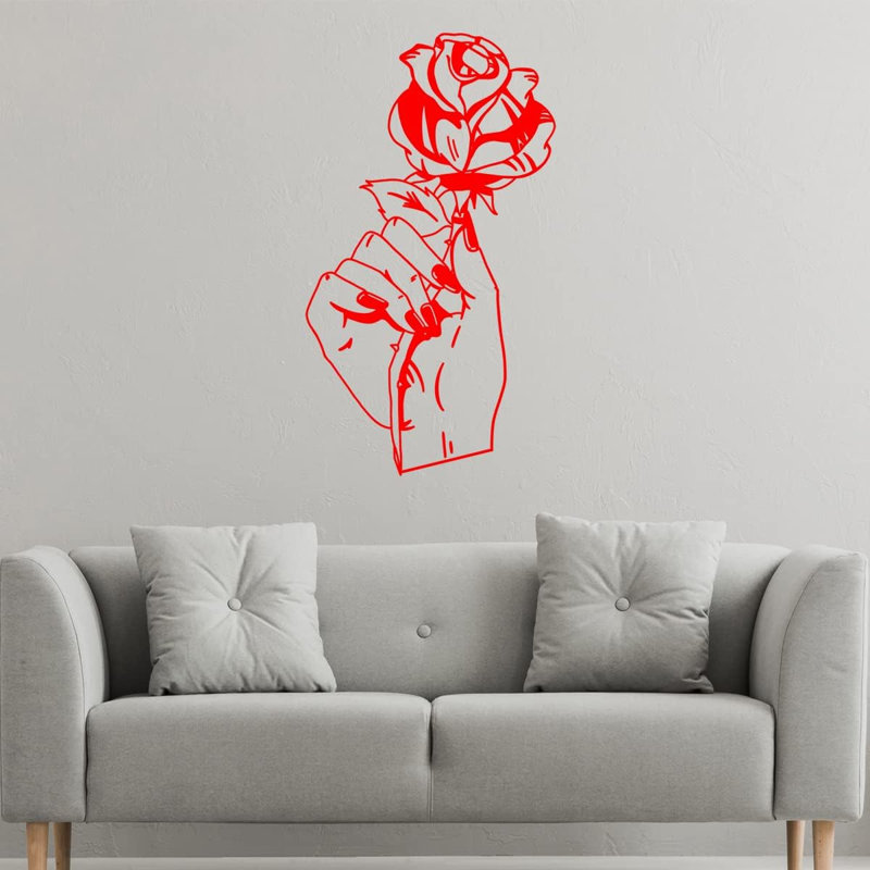Autocollant mural Winston Porter, H 31 po x l 18 po, Rouge
