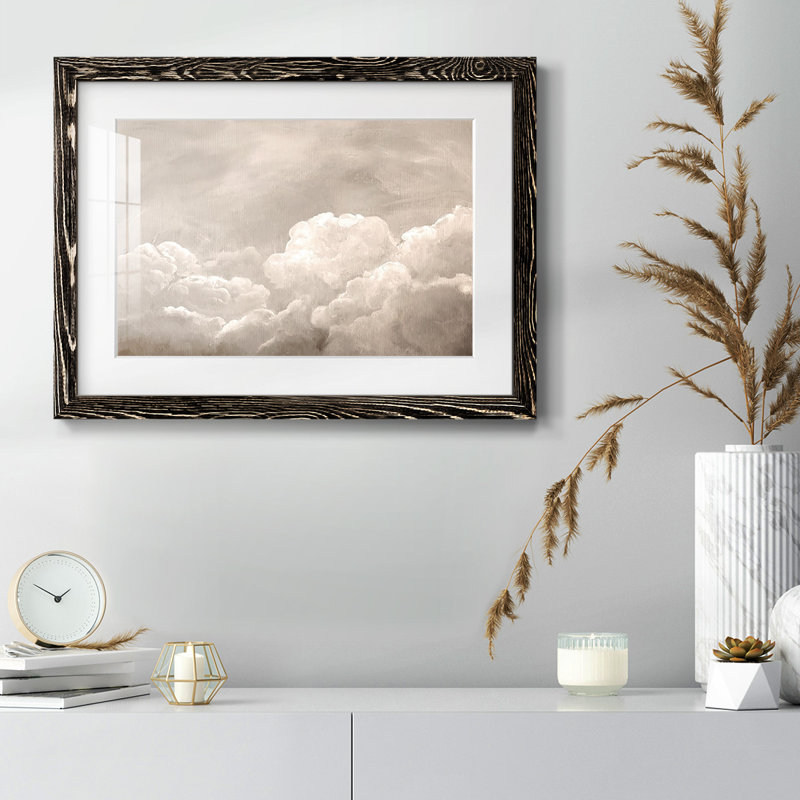 «Painted Clouds I», reproduction d'art encadrée, 26" H x 38" W, Noir