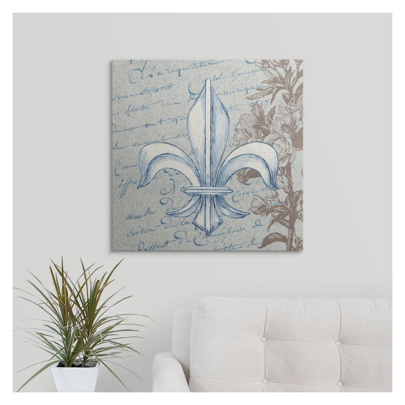 « french fleur de lis ii », impression, H 35 po x l 35 po x P 1,5 po, Toile