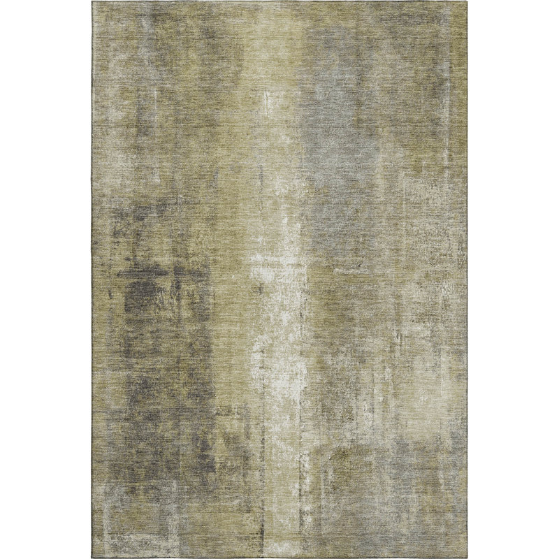 Premium Machine Washable Mouton Abstract Rug, Rectangle 3' x 5'