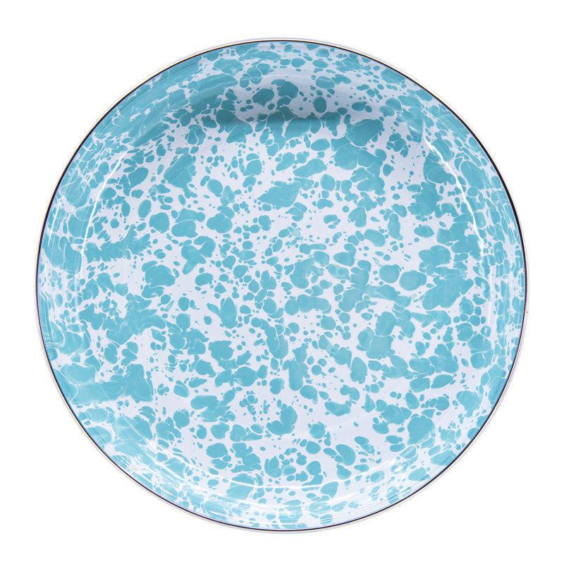 Swirl Enamelware Pasta Plate, Sea Glass