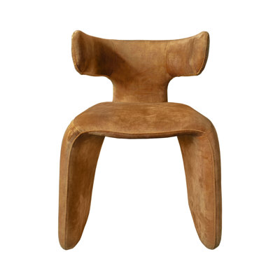 Chaise de salle à manger 22 po Cid Fiu, dossier à oreilles incurvé, polyester texturé