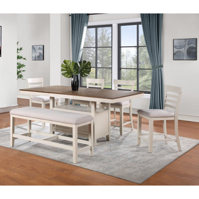 Knauss Hyland 6-Piece Extendable Counter-Height Dining Set