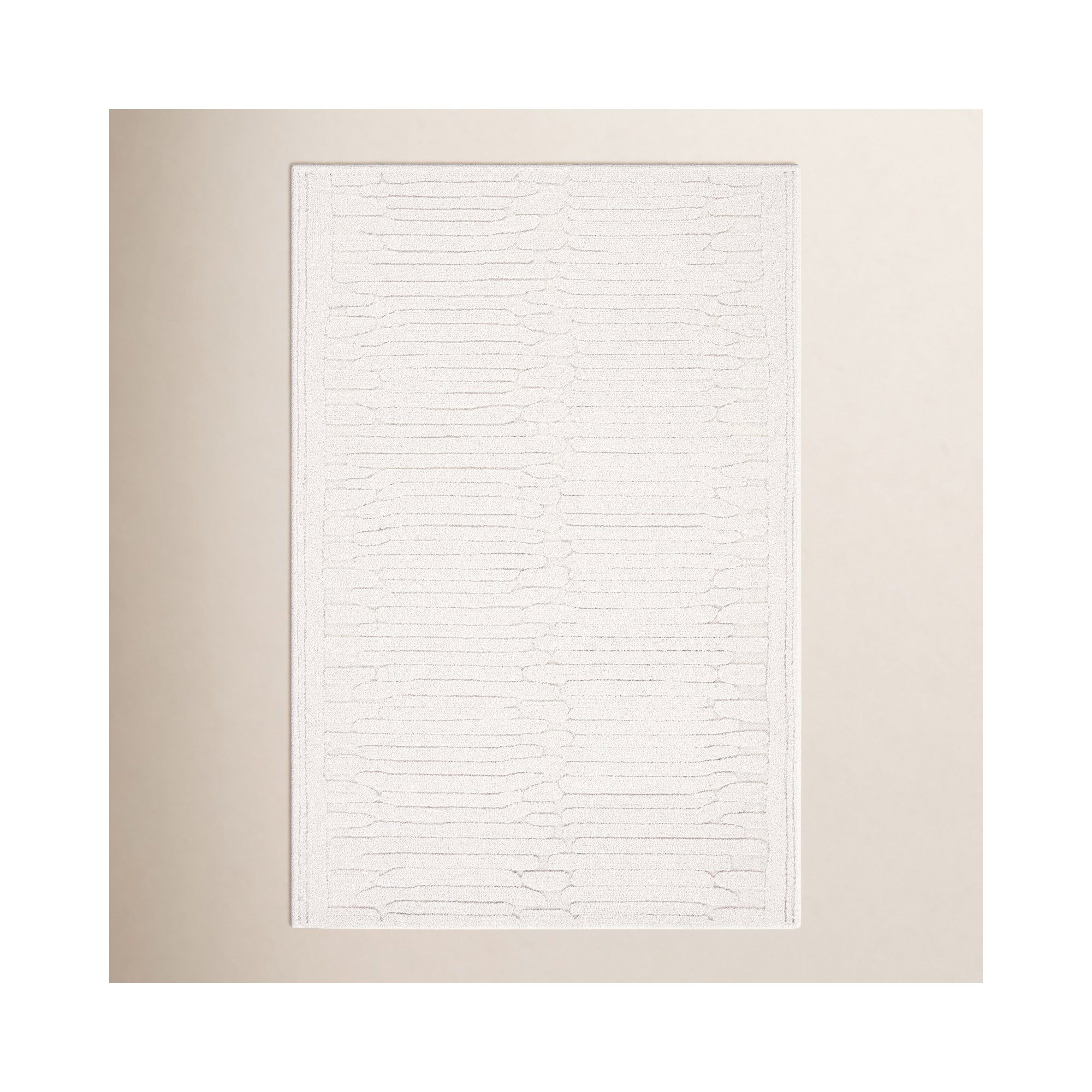 Elona Handmade Ivory Rug, Rectangle 6' x 9'
