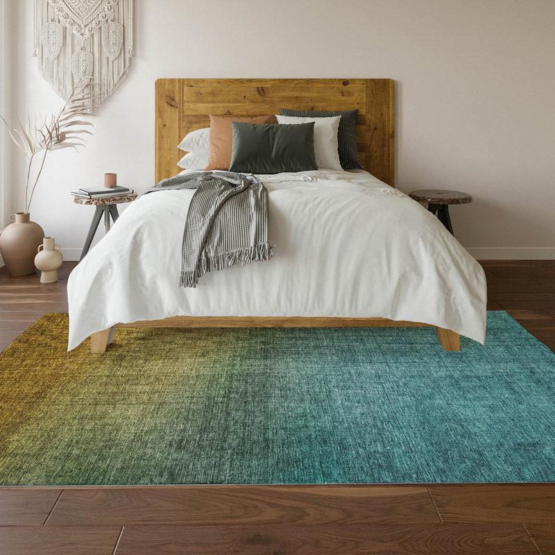 Premium Brown Microfiber Ombre Washable Rug 2'6" x 3'10"