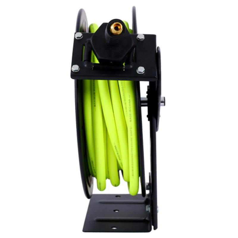 Structure en acier robuste rétractable de qualité commerciale avec boyau en polymère hybride Flex, Noir/vert