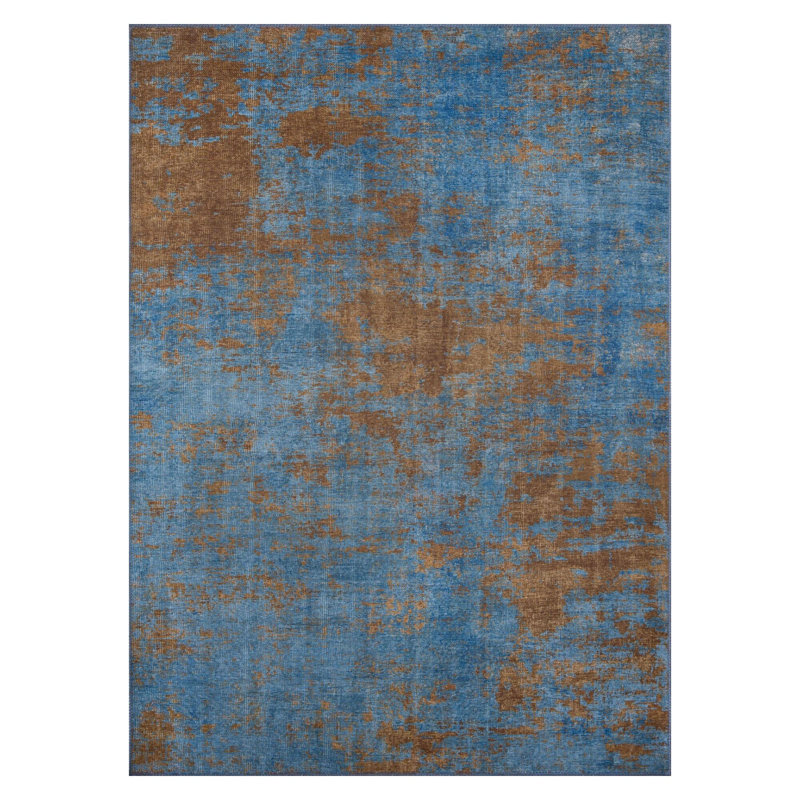 Premium Machine Washable Carpet, 4.6 x 6.2 Feet, 100% Polyester, 1850 g/m² | Pile Height: 0.2 Inches | Eco-Friendly Recycled Poly Cotton Underside | Perfect for Living Room, Bedroom, and High-Traffic Areas