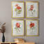 Lin géranium - ensemble de 4 peintures sur toile encadrées-1811164009-1811164014