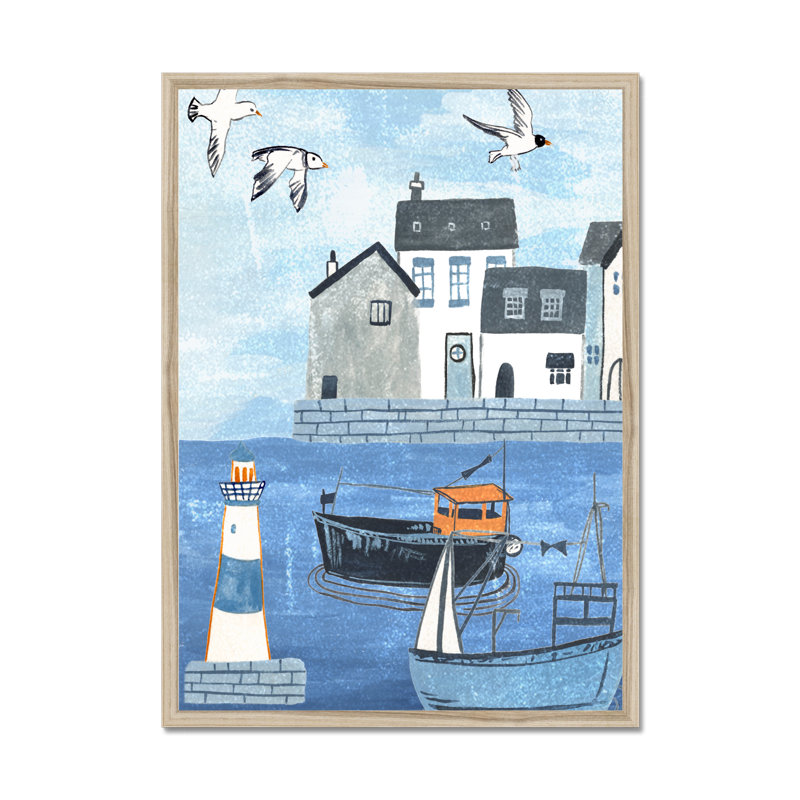 Sailors Rest IV by Melissa Wang - Painting, 80cm H x 55cm W, Natural Wood Framed Paper Print