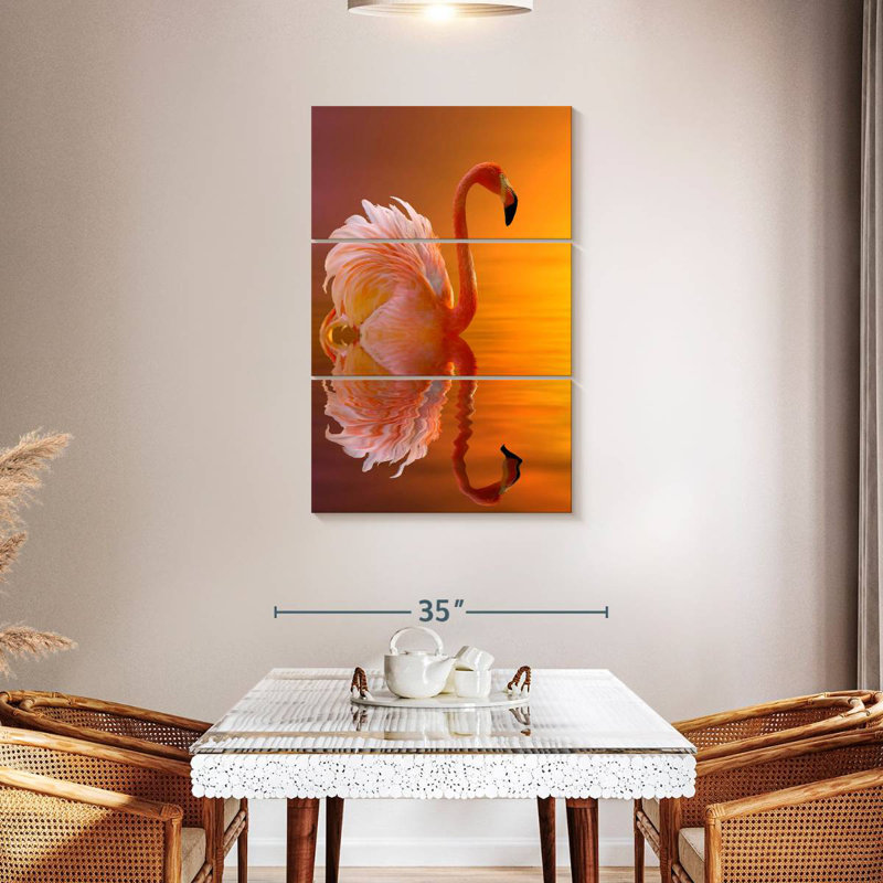 Brampt Flamingo Water Reflection, 45" H x 28" W