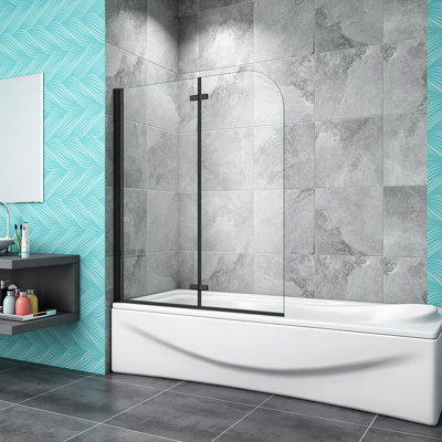 180 Hinge 2 Fold Bath Shower Screen Door Panel 1400mm Height