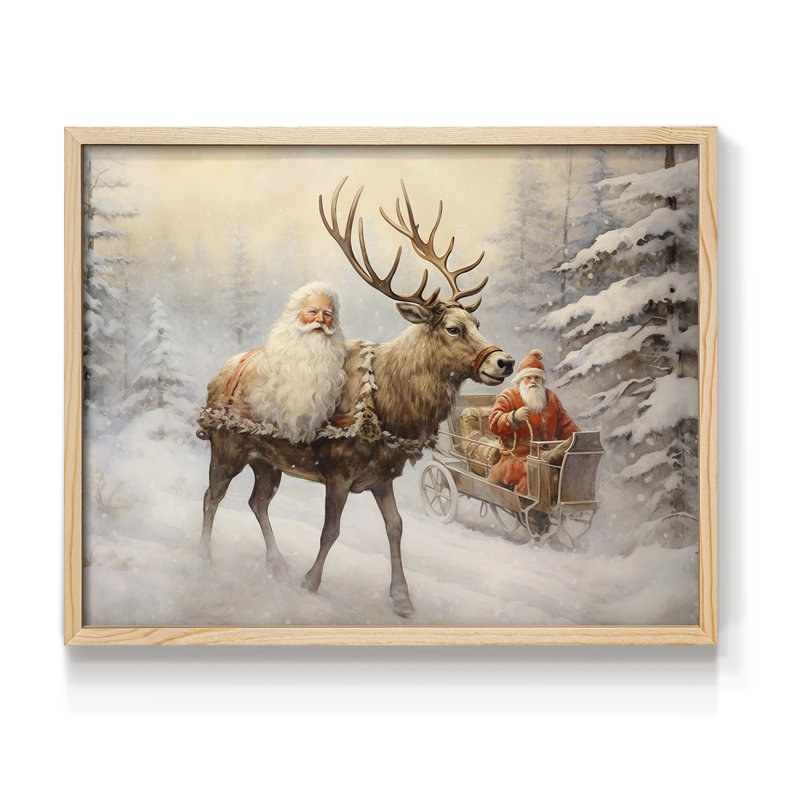 Chirstmas Art-CCCLVI -Framed Print - Restickable, Naturel, H 16 po x l 20 po