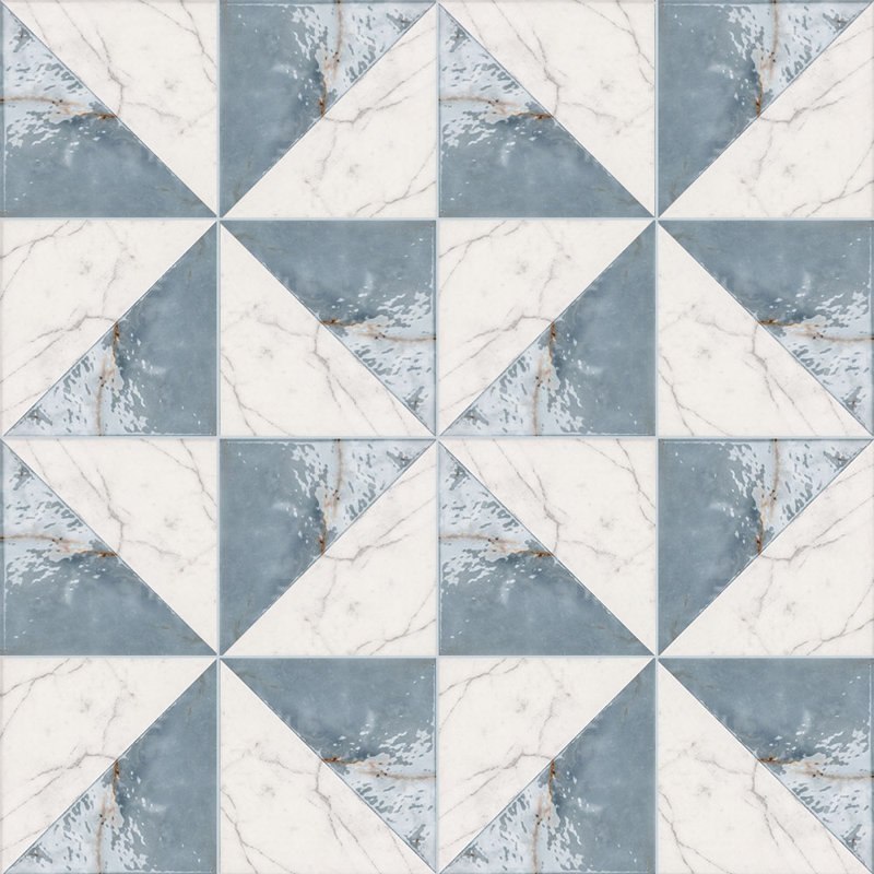 Prestige 8x8 Deco Eulalia Statuario Porcelain Tile, Deco Eulalia Statuario