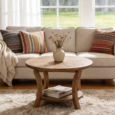 Solid Wood Four Leg Coffee Table with Storage